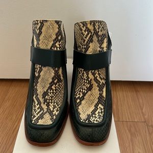 Zara Mules Leather Animal skin size 39